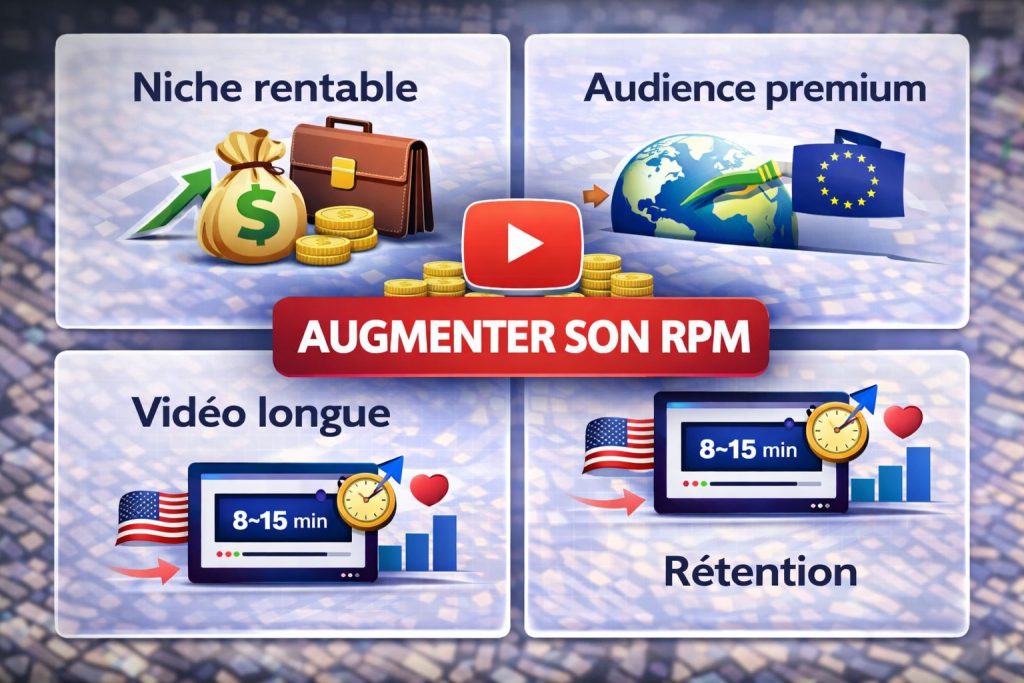 augmenter rpm youtube niche audience retention video longue