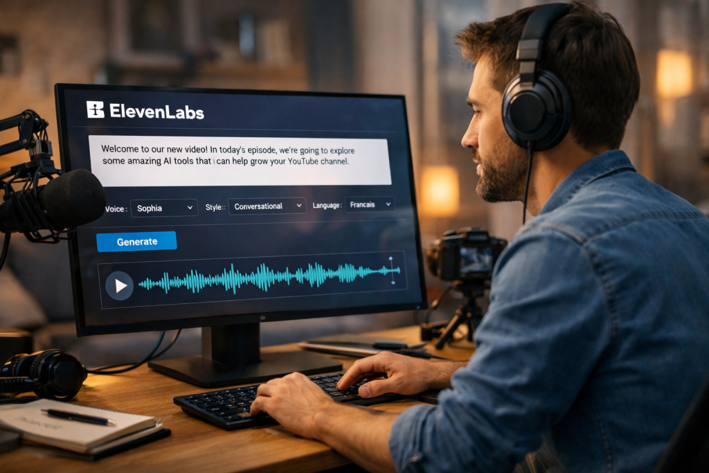 création de voix IA avec ElevenLabs pour une chaîne YouTube automatisée