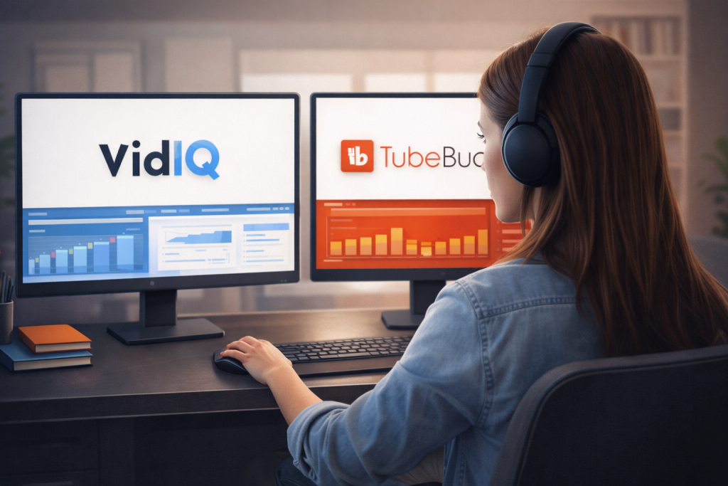 comparatif vidiq vs tubebuddy outils seo youtube pour analyser mots cles et développer une chaine youtube